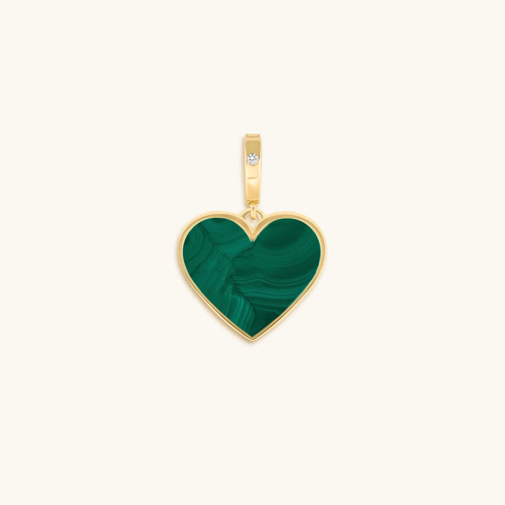 Blossoming Soul Malachite Heart Charm - Che Cose Belle