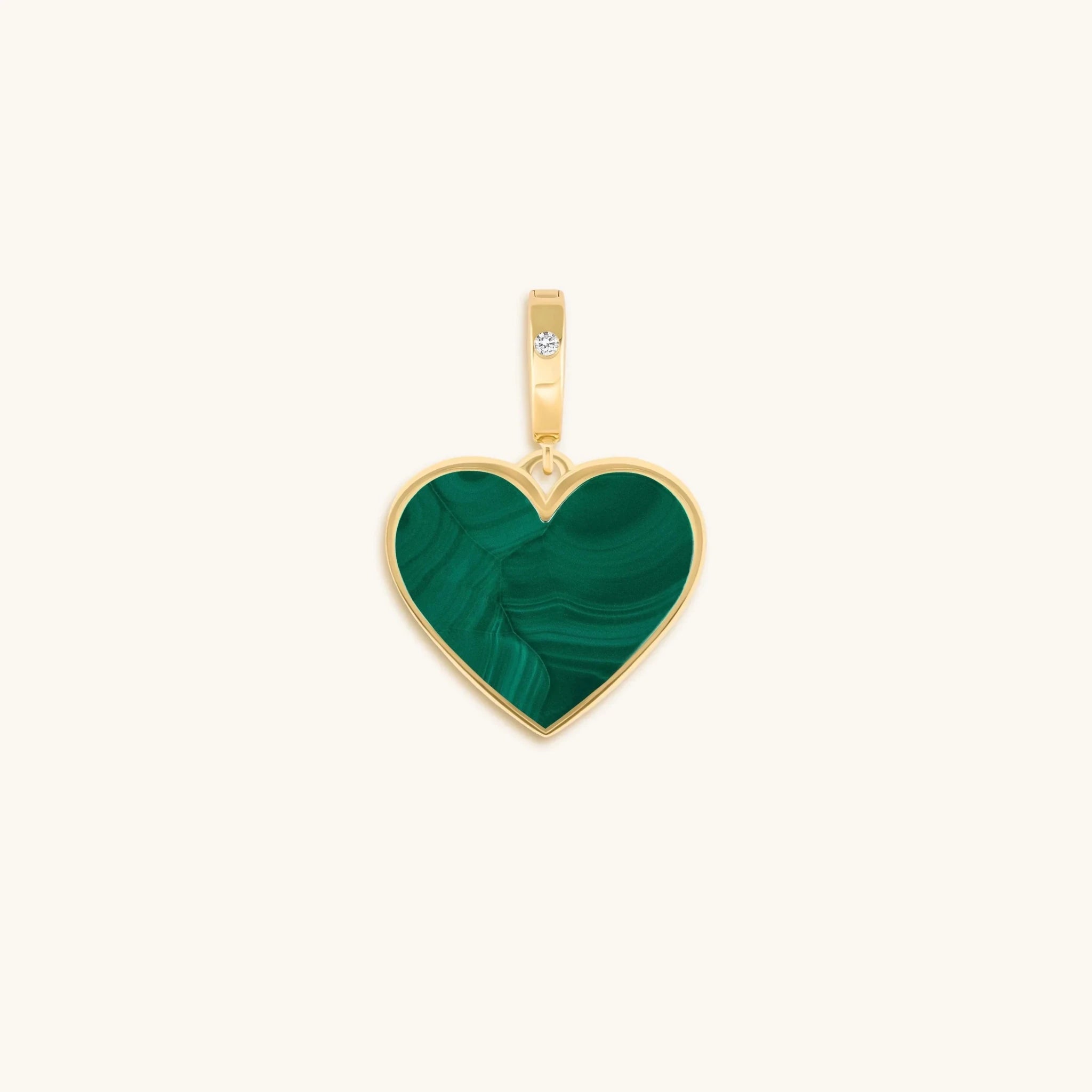 Blossoming Soul Malachite Heart Charm - Che Cose Belle