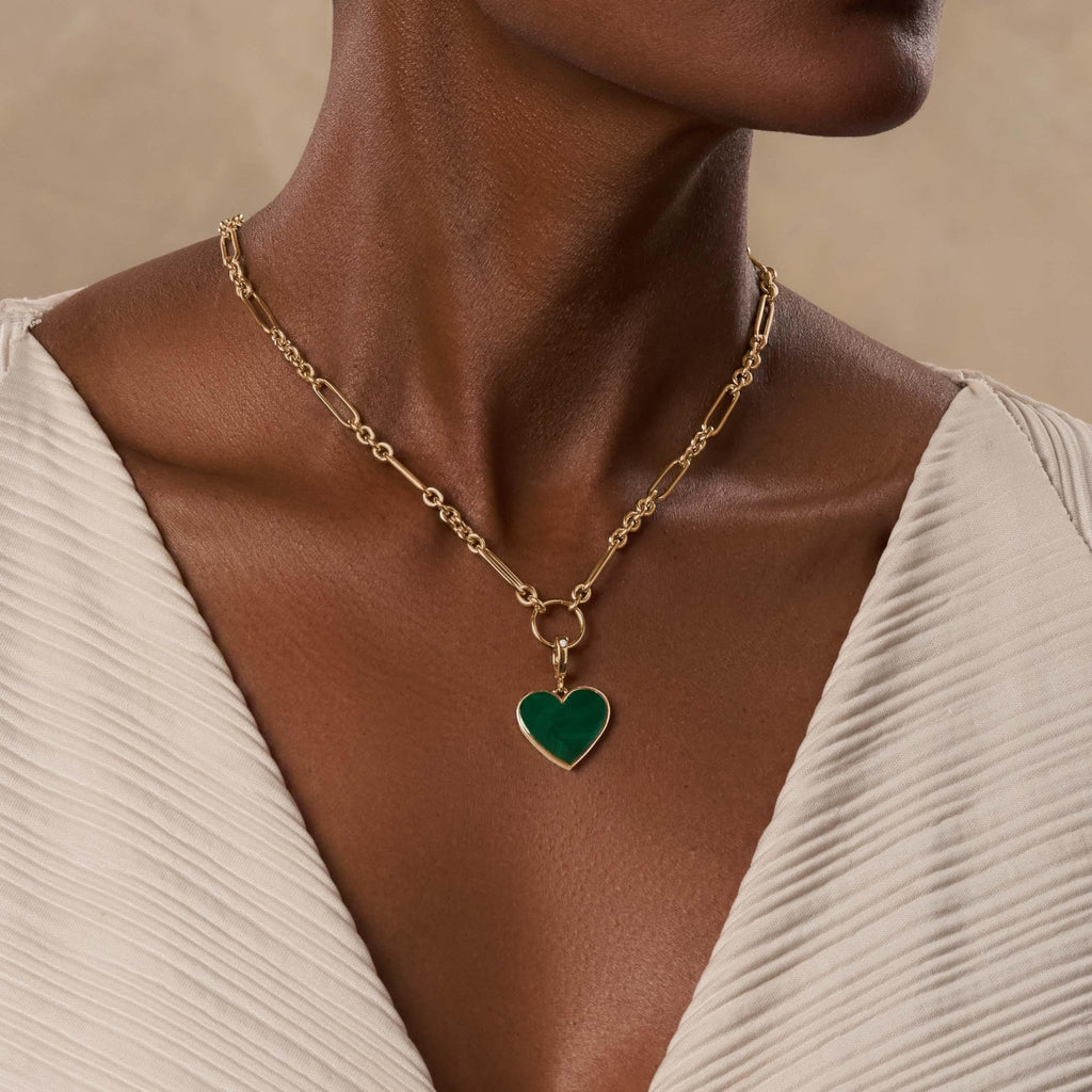 Blossoming Soul Malachite Heart Charm - Che Cose Belle