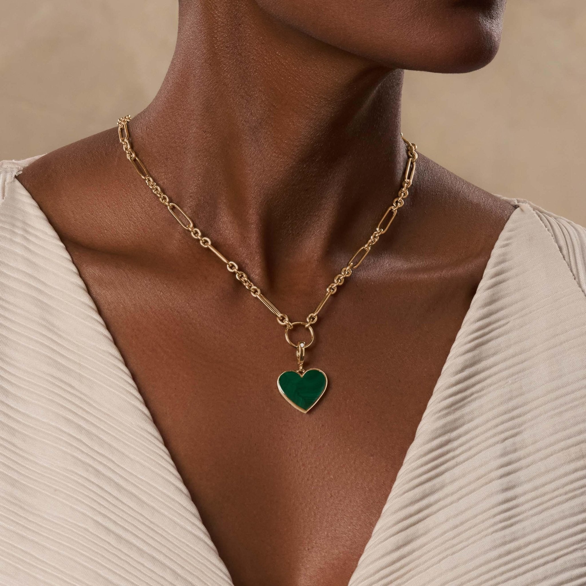 Blossoming Soul Malachite Heart Charm - Che Cose Belle
