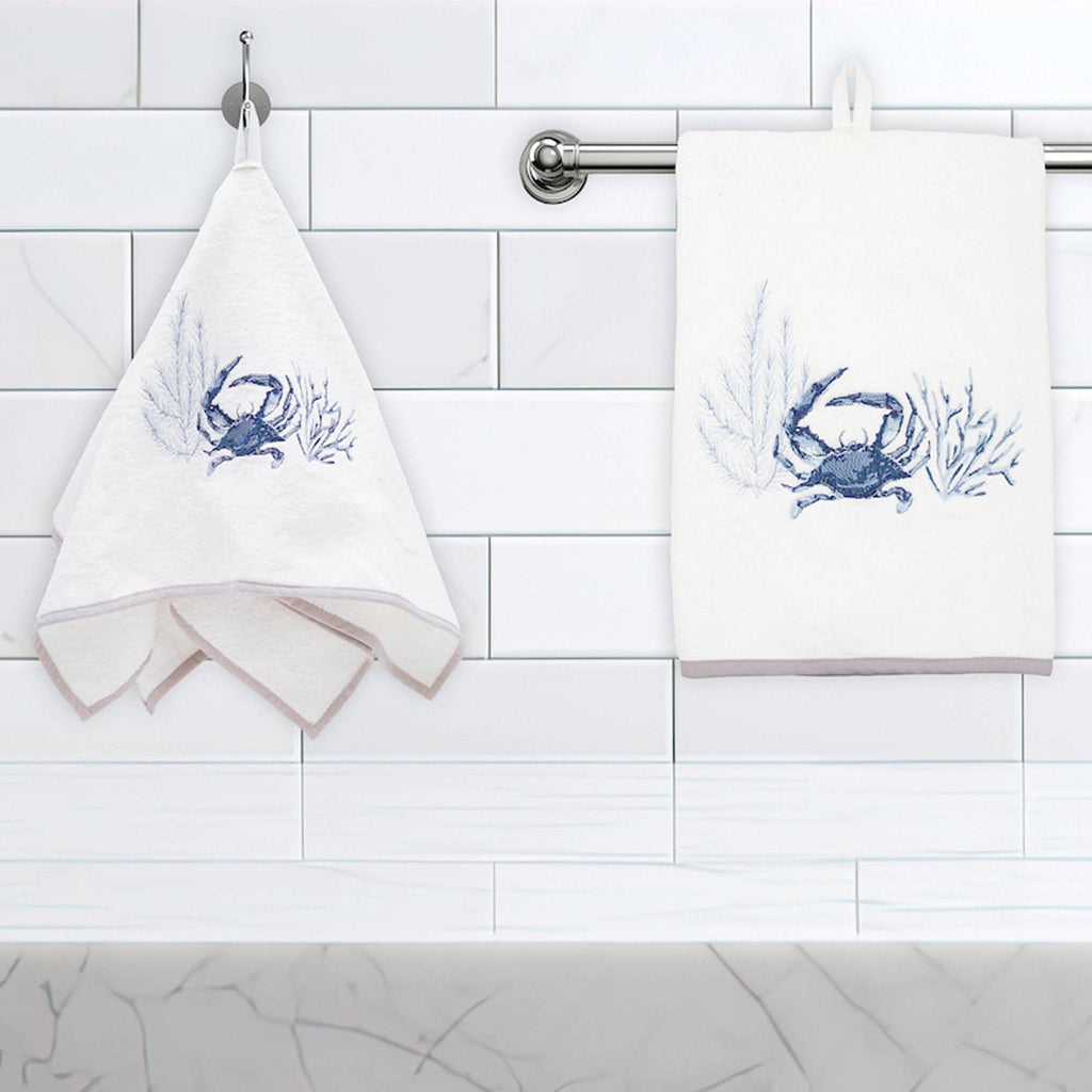 Blue Crab Terrycloth Guest Hand Towel - Che Cose Belle