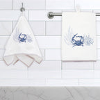 Blue Crab Terrycloth Guest Hand Towel - Che Cose Belle