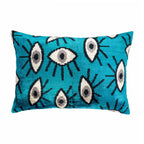 Blue Eyes Silk Velvet Ikat Throw Pillow Cover 16 X 24 - Che Cose Belle