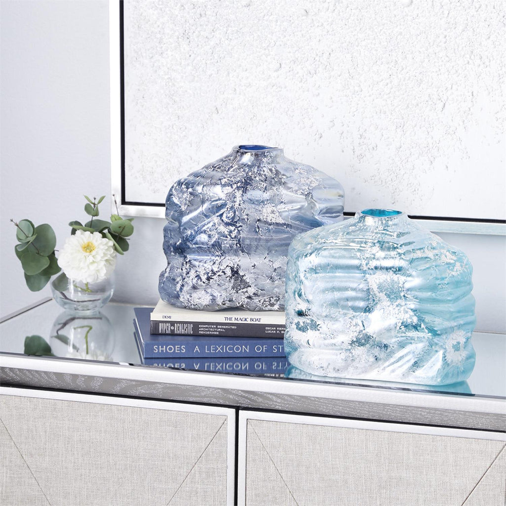 Blue Glass Handmade Blown Decorative Vase - Che Cose Belle