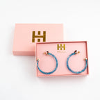 Blue Glitter Hoop Earrings - Che Cose Belle