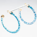 Blue Glitter Hoop Earrings - Che Cose Belle