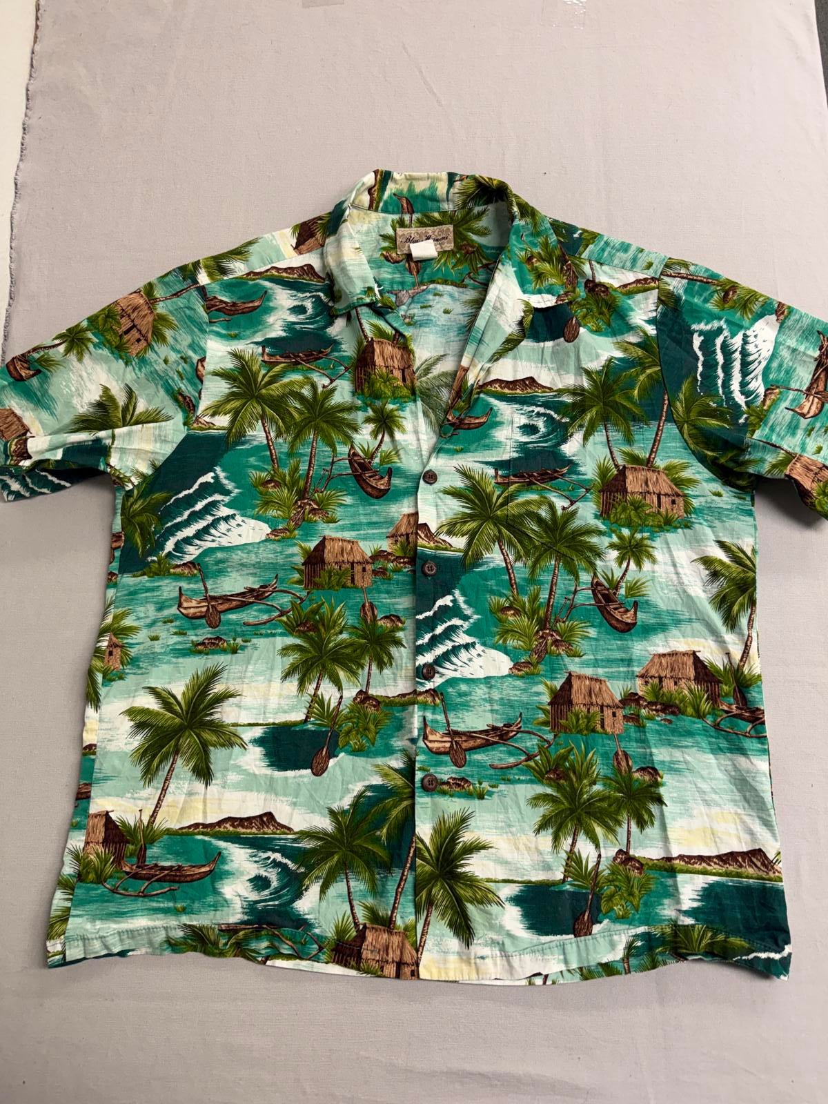 Blue Hawaii Mens Outrigger Hawaiian Shirt Made in Hawaii XL - Che Cose Belle