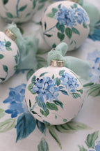 Blue hydrangea chinoiserie hand-painted ornament - Che Cose Belle