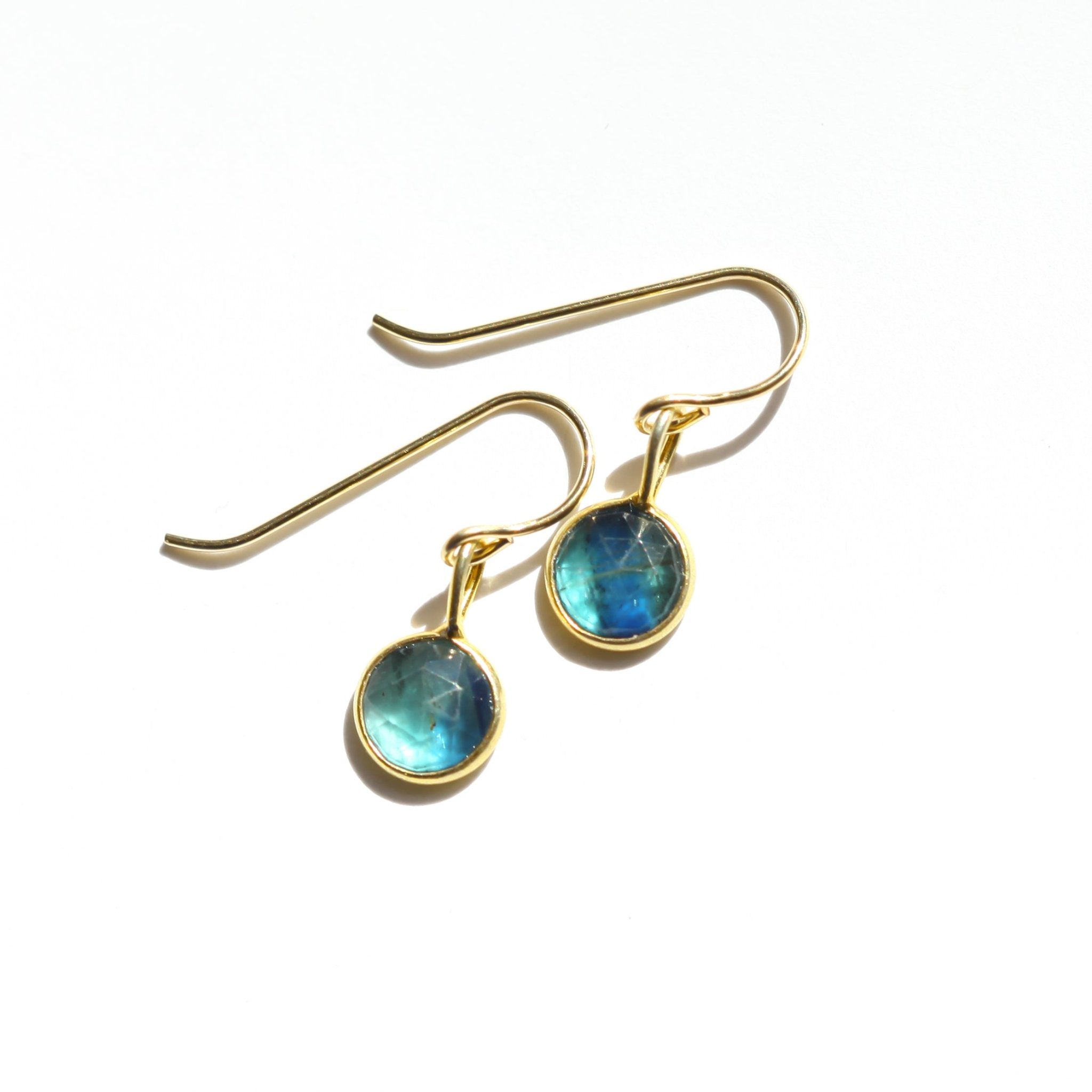 Blue Kyanite Rose Cut Earrings - Che Cose Belle