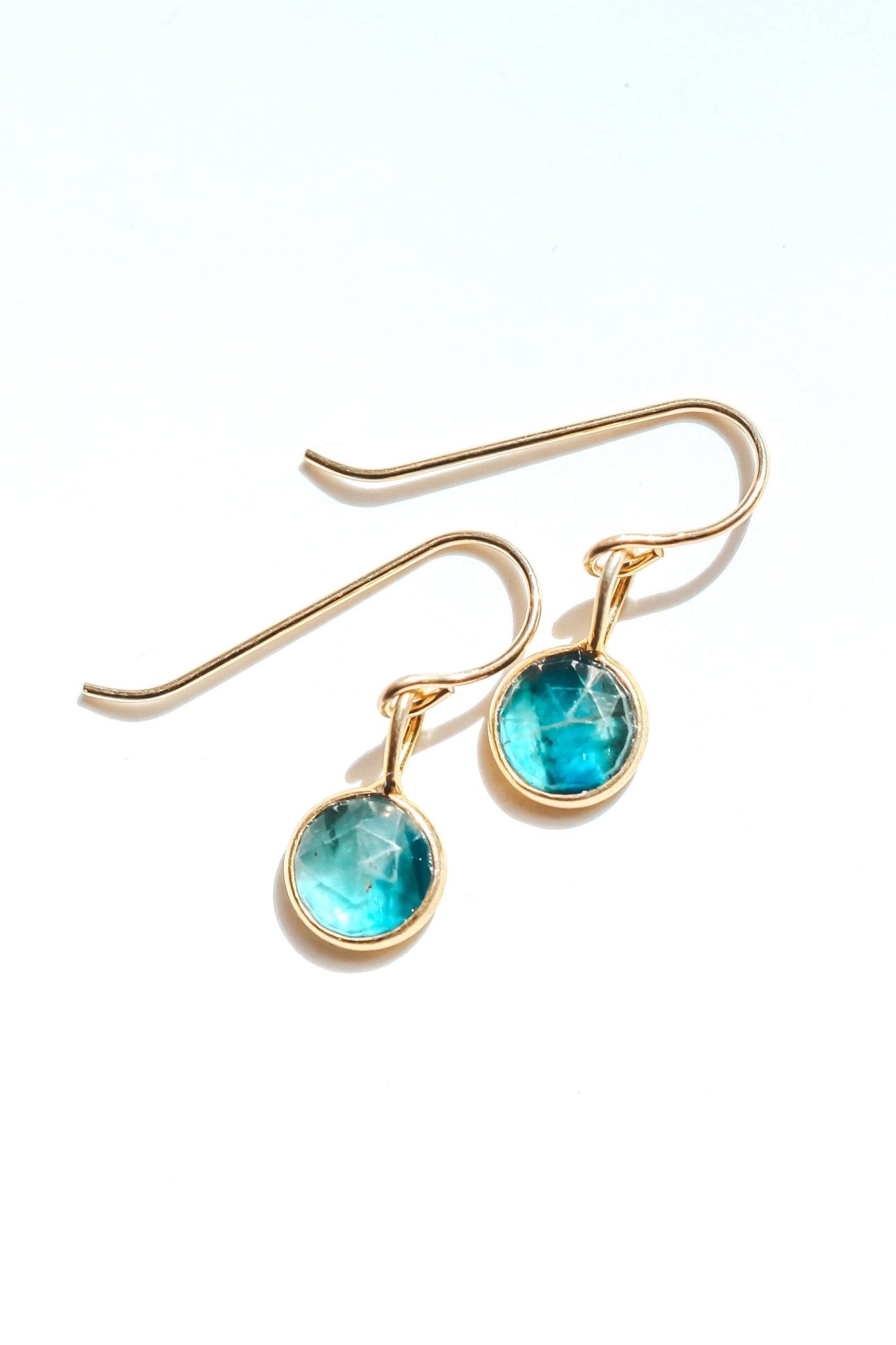 Blue Kyanite Rose Cut Earrings - Che Cose Belle