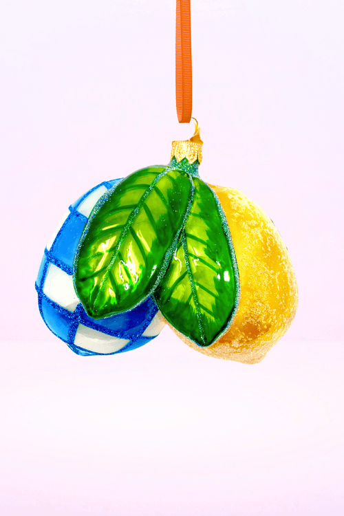 Blue Lemons Polish Glass Ornament - Che Cose Belle