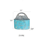 Blue Metal Basket Tool Organizer Flower Garden - Che Cose Belle