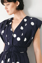 BLUE MOON DOT WOVEN MIDI DRESS - Che Cose Belle