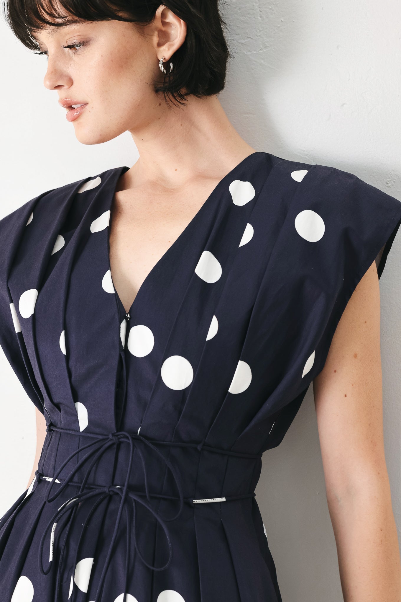 BLUE MOON DOT WOVEN MIDI DRESS - Che Cose Belle