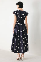 BLUE MOON DOT WOVEN MIDI DRESS - Che Cose Belle