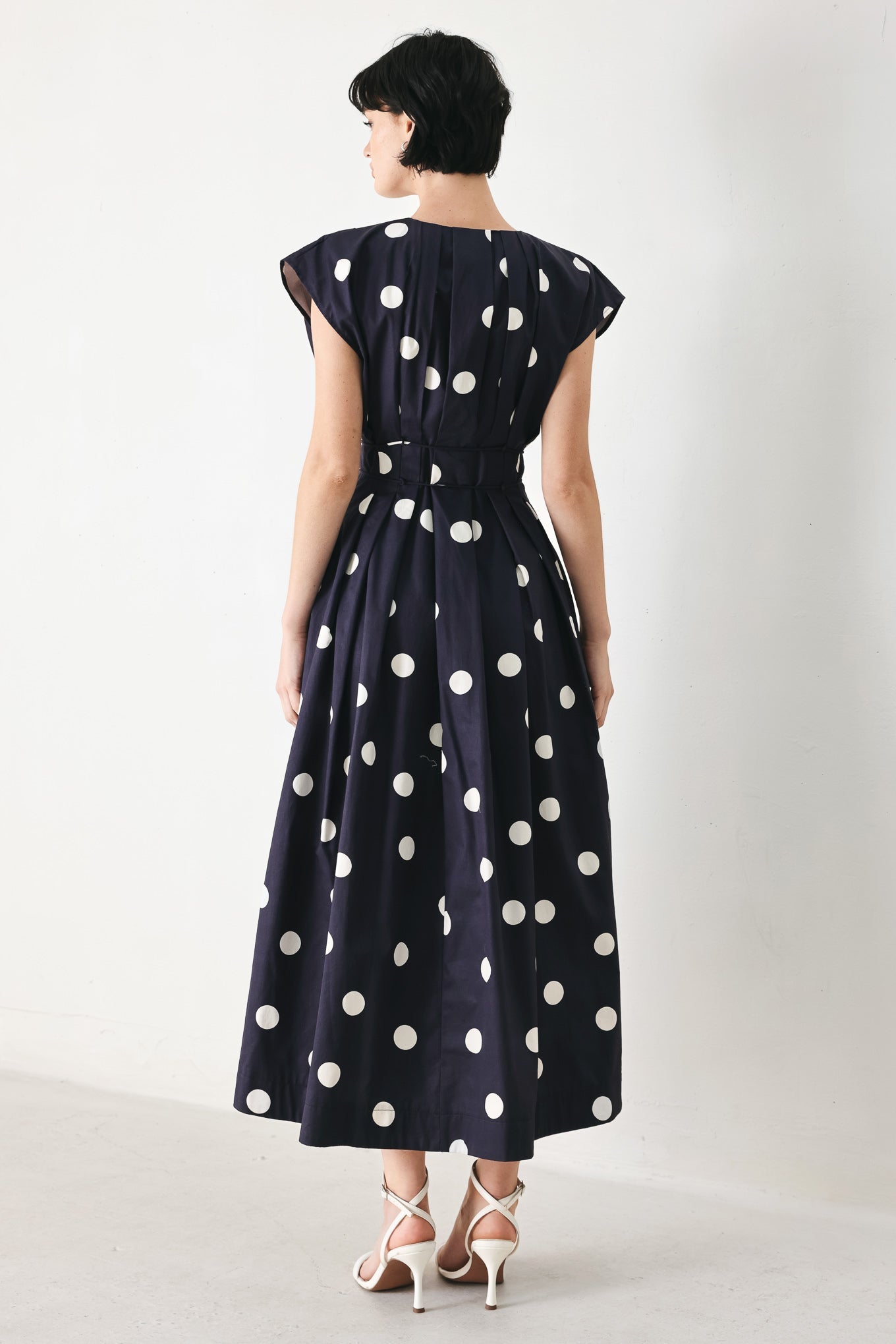 BLUE MOON DOT WOVEN MIDI DRESS - Che Cose Belle