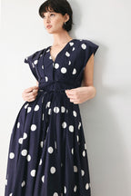 BLUE MOON DOT WOVEN MIDI DRESS - Che Cose Belle