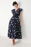 BLUE MOON DOT WOVEN MIDI DRESS - Che Cose Belle