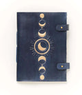 Blue Moon Phase Leather Journal w/ snaps - Che Cose Belle