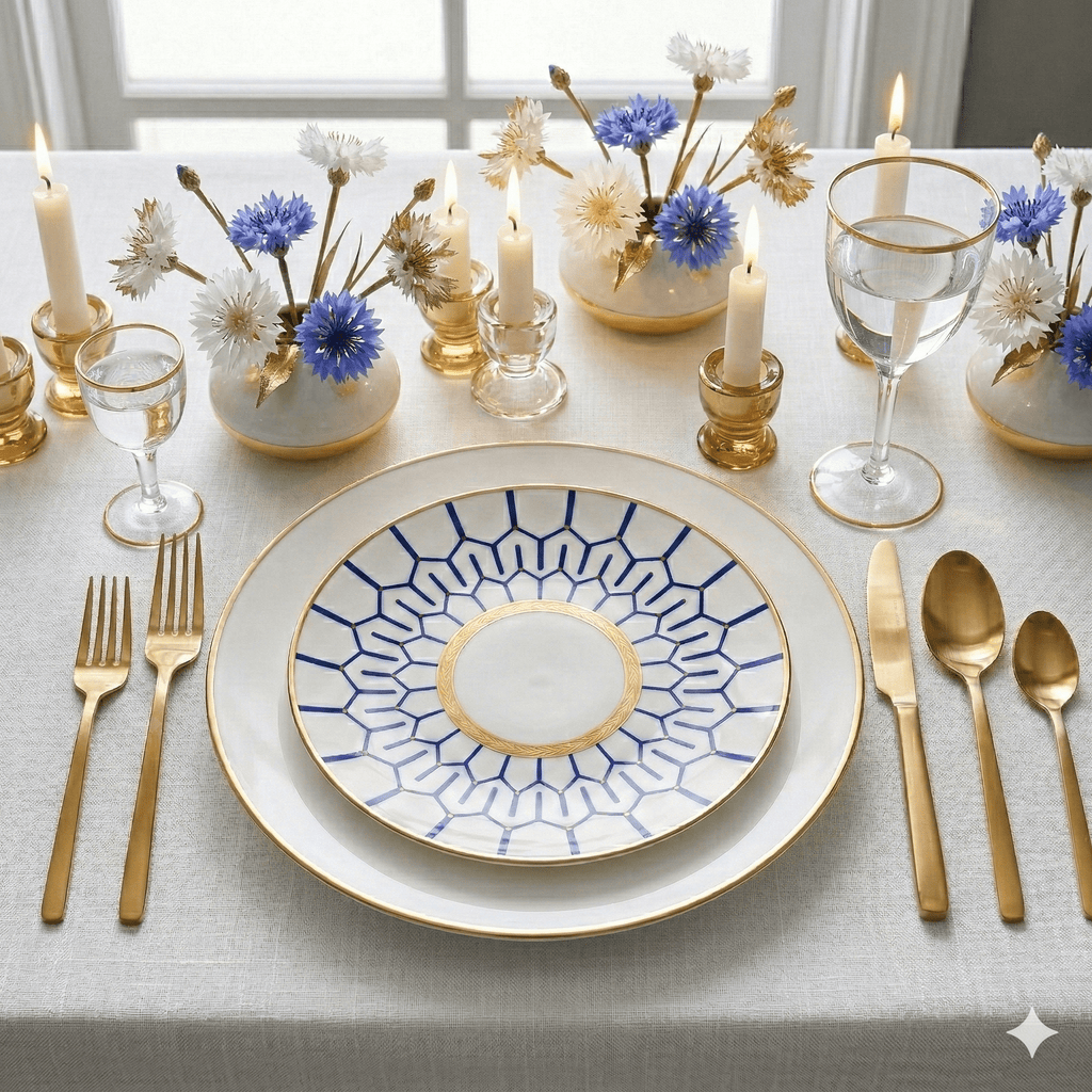 Blue Mosaic Accent Plate - Set of 4 - Che Cose Belle