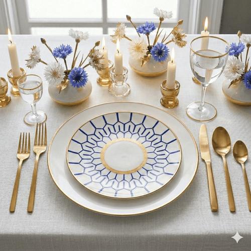 Blue Mosaic Accent Plate - Set of 4 - Che Cose Belle