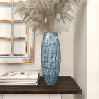 Blue Mother of Pearl Shell Handmade Mosaic Inspired Decorative Vase - Che Cose Belle