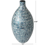 Blue Mother of Pearl Shell Handmade Mosaic Inspired Decorative Vase - Che Cose Belle