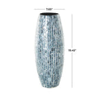 Blue Mother of Pearl Shell Handmade Mosaic Inspired Decorative Vase - Che Cose Belle