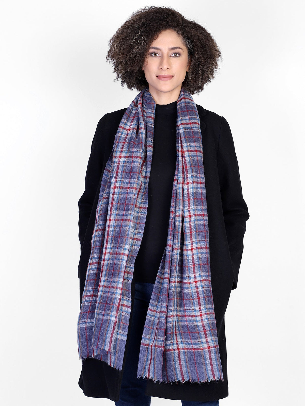 Blue Plaid Scarf - Che Cose Belle