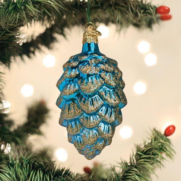 Blue Ponderosa Pine Cone Ornament - Che Cose Belle
