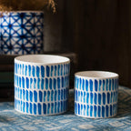 Blue Print Ceramic Vase Planter in Various Patterns - Che Cose Belle