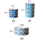 Blue Print Ceramic Vase Planter in Various Patterns - Che Cose Belle