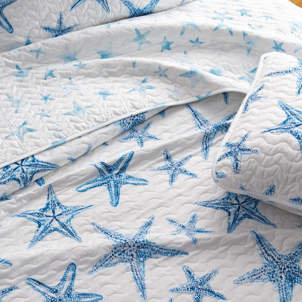 Blue Seashell Coastal Quilt Set - Trinidad Collection - Che Cose Belle