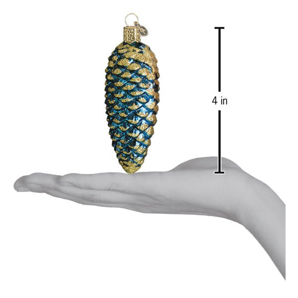 Blue Shimmering Cone Ornament - Che Cose Belle