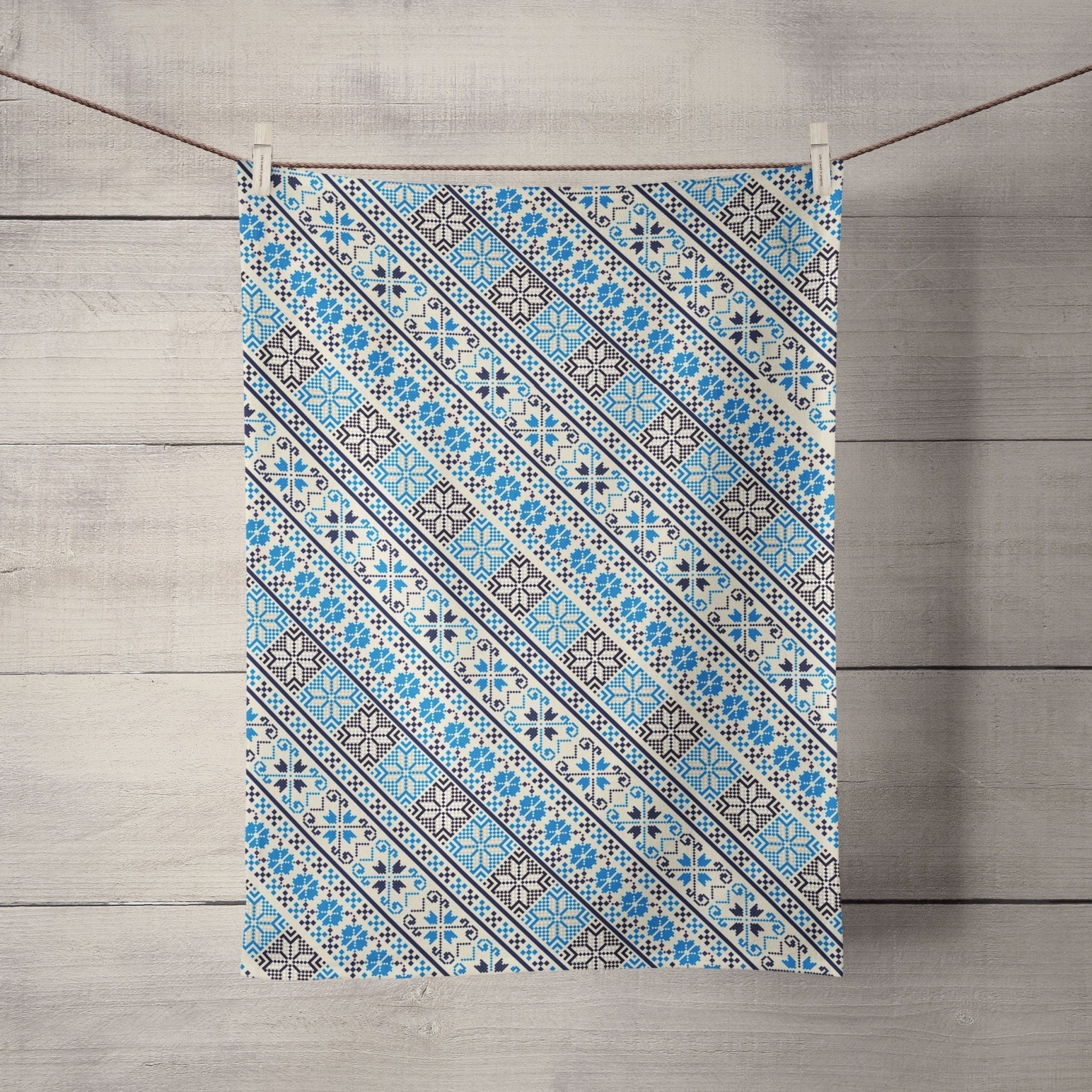 Blue Tatreez Tea Towel - Che Cose Belle