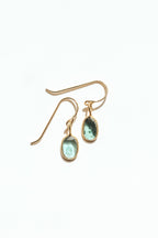 Blue Tourmaline Rose Cut Earrings - Che Cose Belle