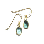 Blue Tourmaline Rose Cut Earrings - Che Cose Belle