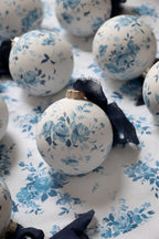 Blue vintage rose hand-painted ornament, made to order - Che Cose Belle