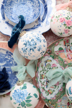 Blue vintage rose hand-painted ornament, made to order - Che Cose Belle