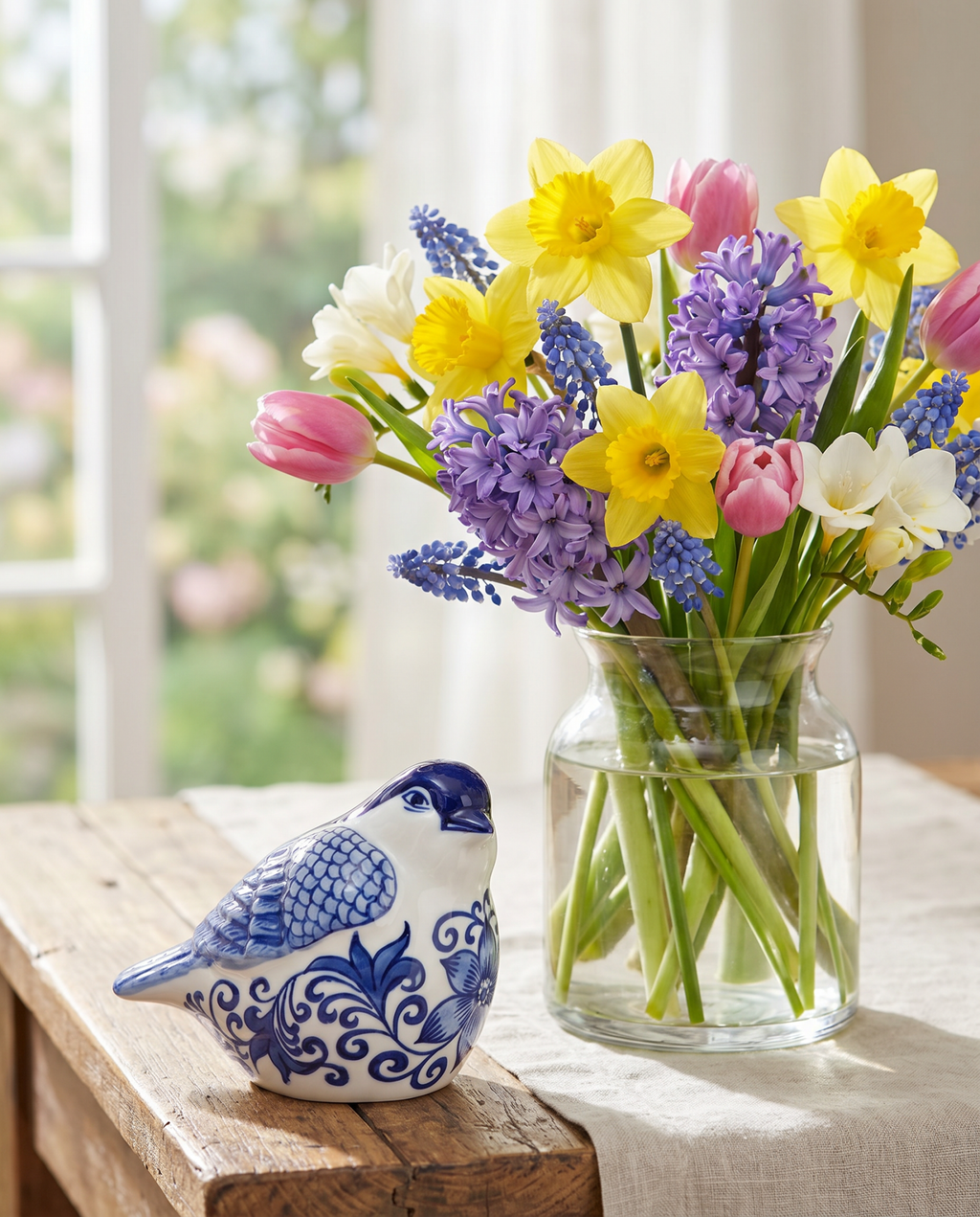 Blue & White Porcelain Bird Accent - Che Cose Belle