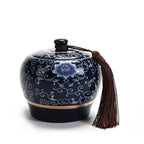 Blue & White Porcelain Tea Caddy – Sealed Ceramic Tea Storage Jar (Multiple Designs) - Che Cose Belle