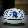 Blue & White Porcelain Tea Caddy – Sealed Ceramic Tea Storage Jar (Multiple Designs) - Che Cose Belle