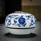 Blue & White Porcelain Tea Caddy – Sealed Ceramic Tea Storage Jar (Multiple Designs) - Che Cose Belle