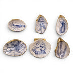 Blue & White Sea Life Shell Trinket Dish