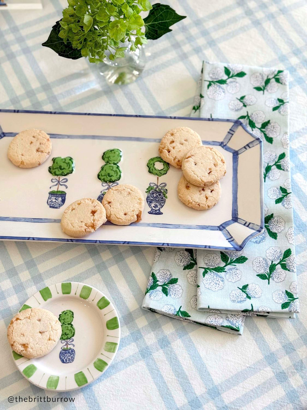 Blue & White Topiary Ceramic Tray - Che Cose Belle
