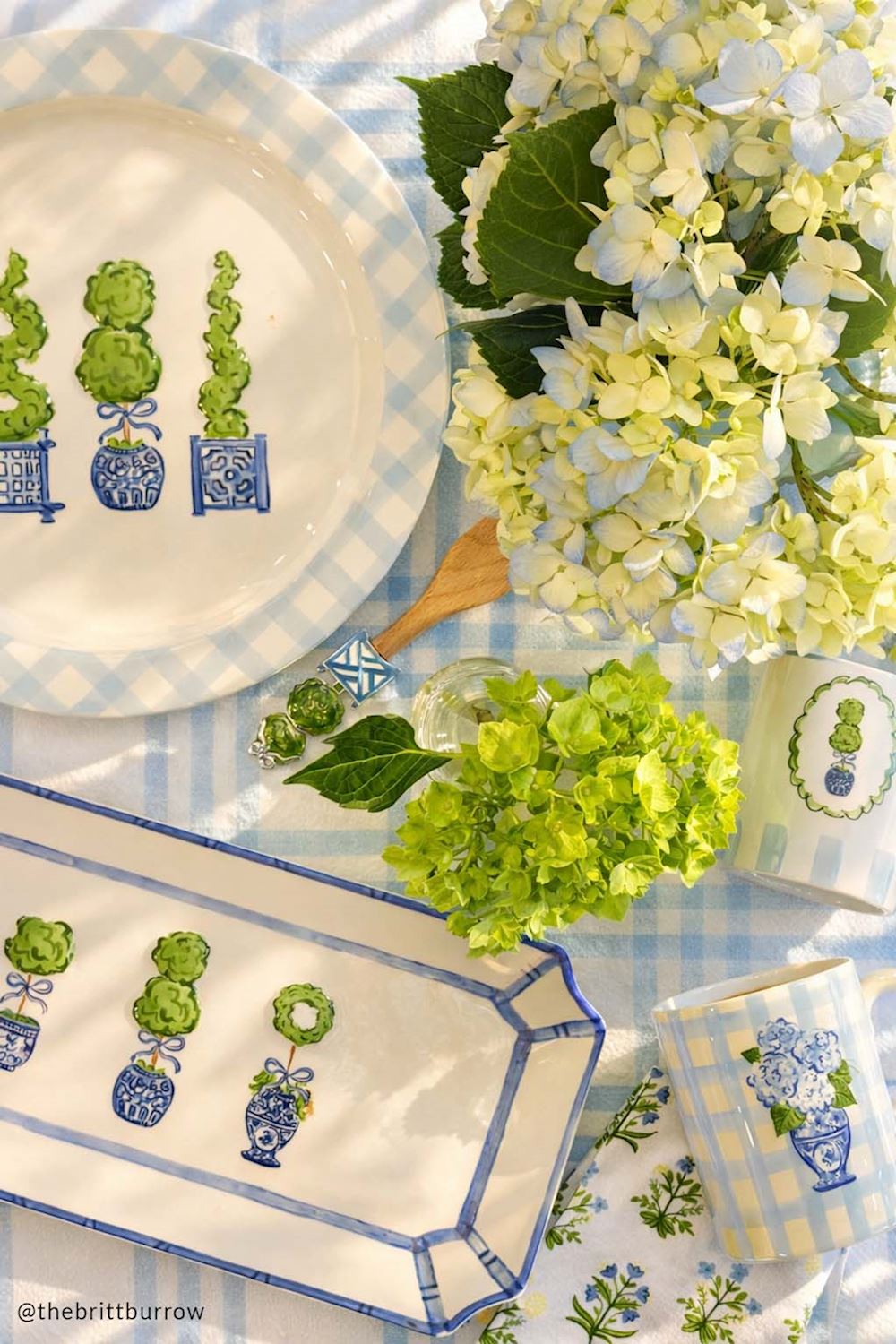 Blue & White Topiary Ceramic Tray - Che Cose Belle
