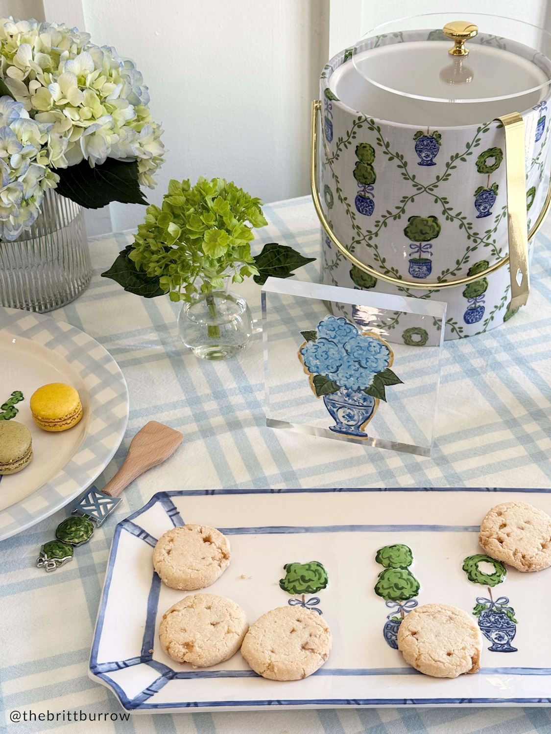 Blue & White Topiary Ceramic Tray - Che Cose Belle