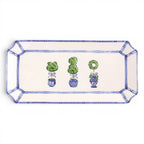 Blue & White Topiary Ceramic Tray