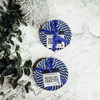 Black Braided Coaster Set 4-Pack Candy Cane Stripe Coasters Table Protectors