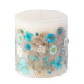 Bluebell Lace Pressed Flower Pillar Candle - Che Cose Belle